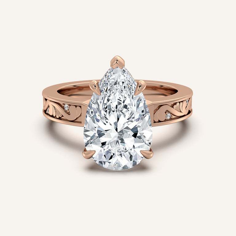 Image for Pear Shape Vintage Inspired Engagement Ring | 18k Rose Gold