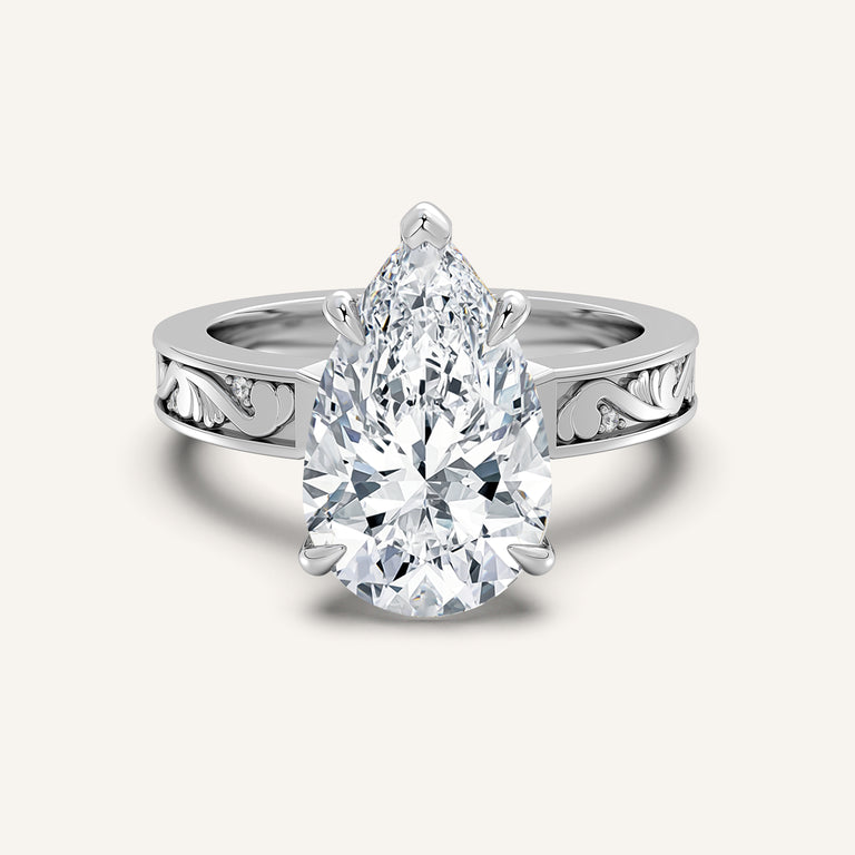 Image for Pear Shape Vintage Inspired Engagement Ring | Platinum