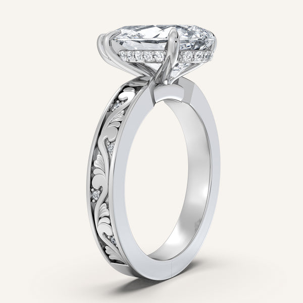 Pear Shape Vintage Inspired Engagement Ring | Platinum