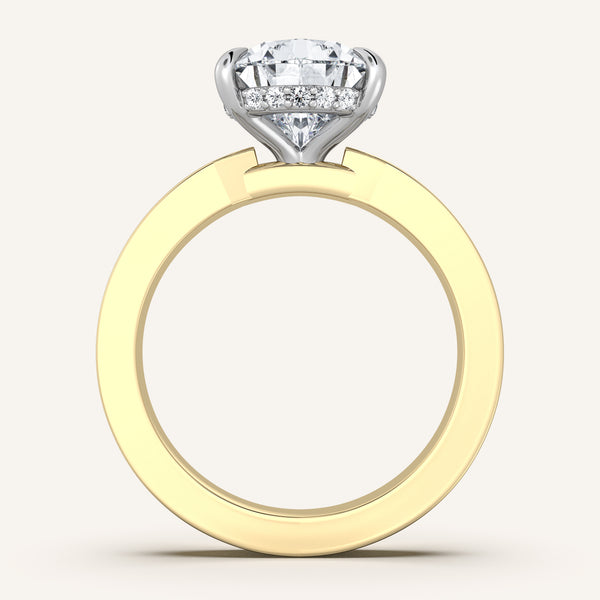 Pear Shape Vintage Inspired Engagement Ring | 18k Two Tone