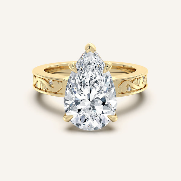 Vintage Inspired Engagement Ring | 18k Yellow Gold