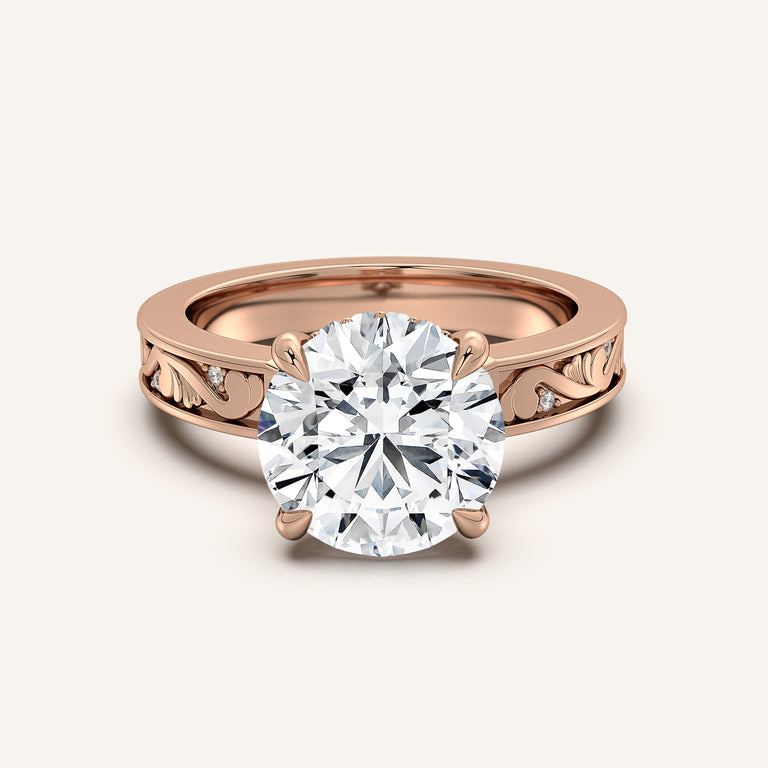 Image for Round Vintage Inspired Engagement Ring | 18k Rose Gold