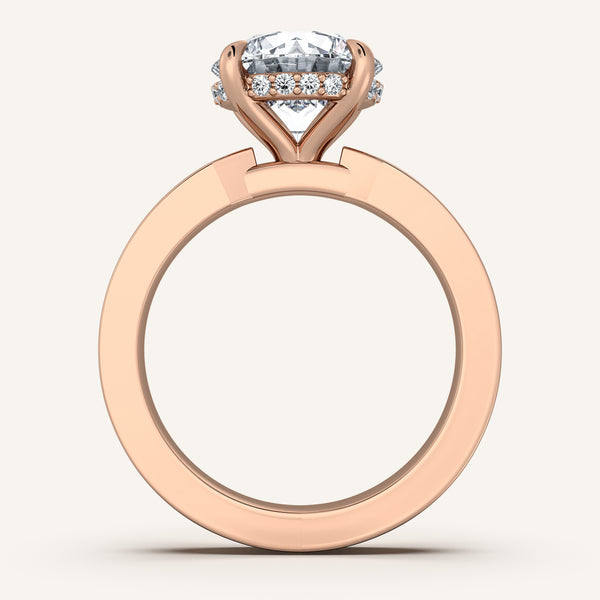 Round Vintage Inspired Engagement Ring | 18k Rose Gold