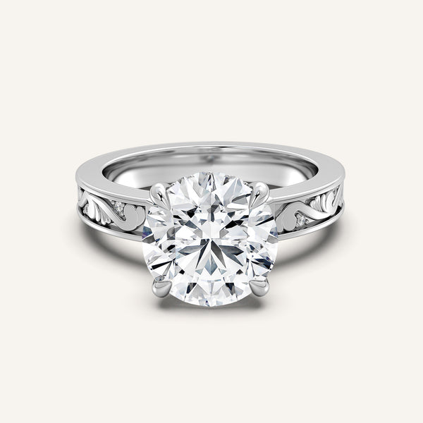Round Vintage Inspired Engagement Ring | Platinum