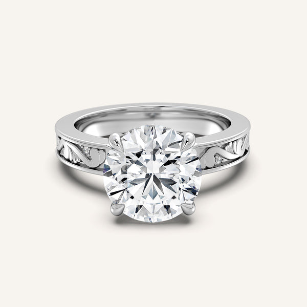 Vintage Inspired Engagement Ring | 18k White Gold