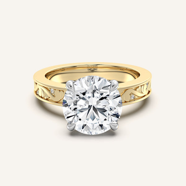 Vintage Inspired Engagement Ring | 18k Two Tone