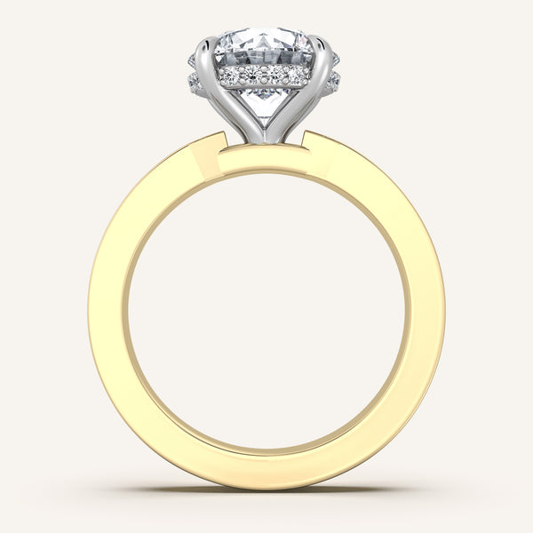 Round Vintage Inspired Engagement Ring | 18k Two Tone