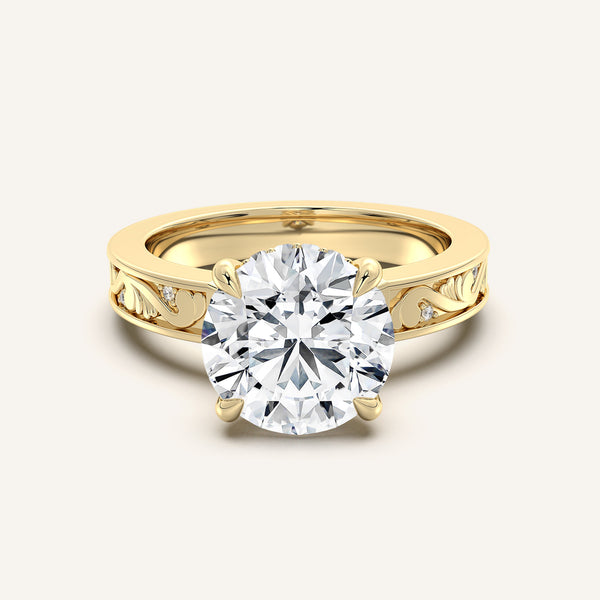 Vintage Inspired Engagement Ring | 18k Yellow Gold
