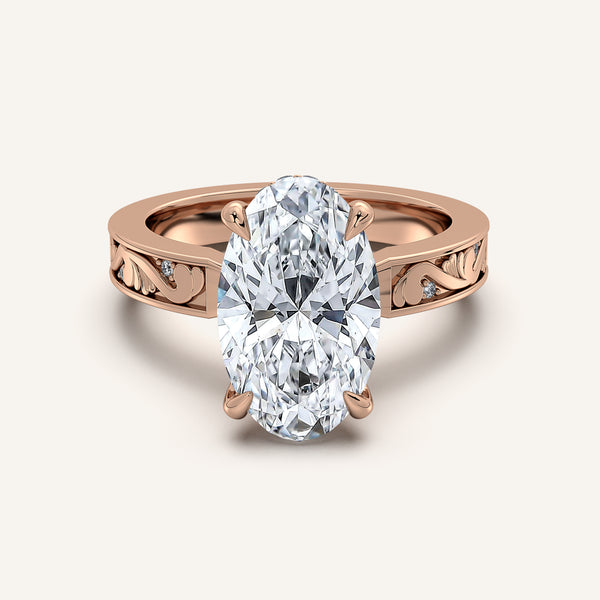 Moval Vintage Inspired Engagement Ring | 18k Rose Gold
