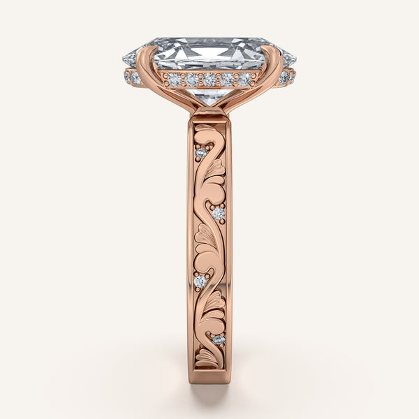 Moval Vintage Inspired Engagement Ring | 18k Rose Gold