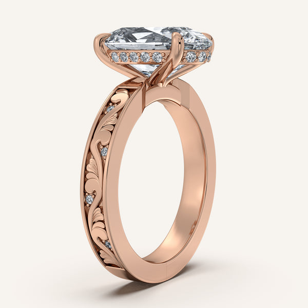 Moval Vintage Inspired Engagement Ring | 18k Rose Gold