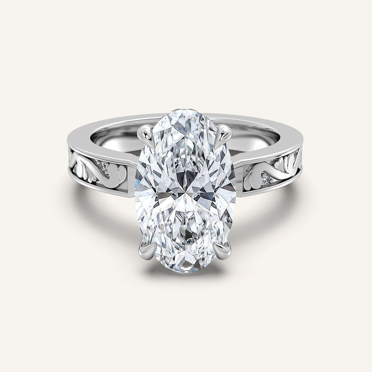 Image for Moval Vintage Inspired Engagement Ring | Platinum