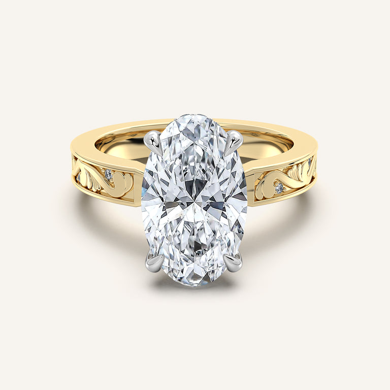 Image for Moval Vintage Inspired Engagement Ring | 18k Two Tone
