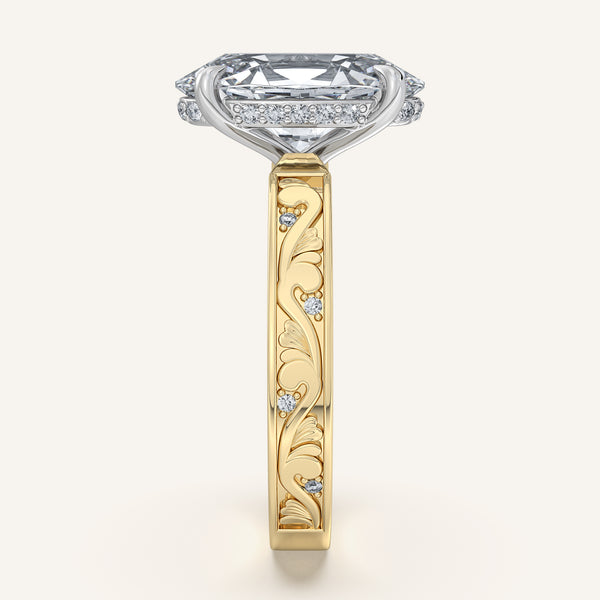 Moval Vintage Inspired Engagement Ring | 18k Two Tone