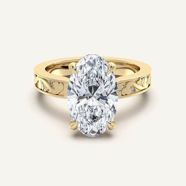 Moval Vintage Inspired Engagement Ring | 18k Yellow Gold