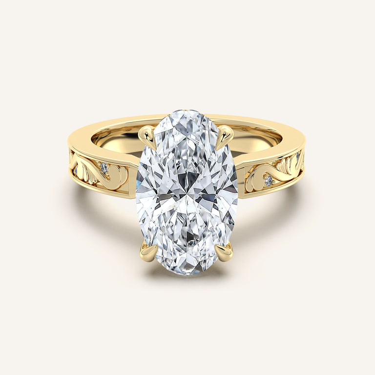 Image for Moval Vintage Inspired Engagement Ring | 18k Yellow Gold