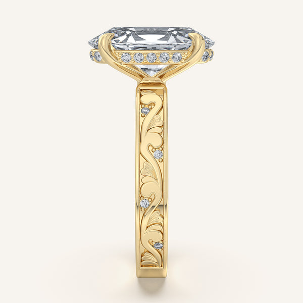 Moval Vintage Inspired Engagement Ring | 18k Yellow Gold