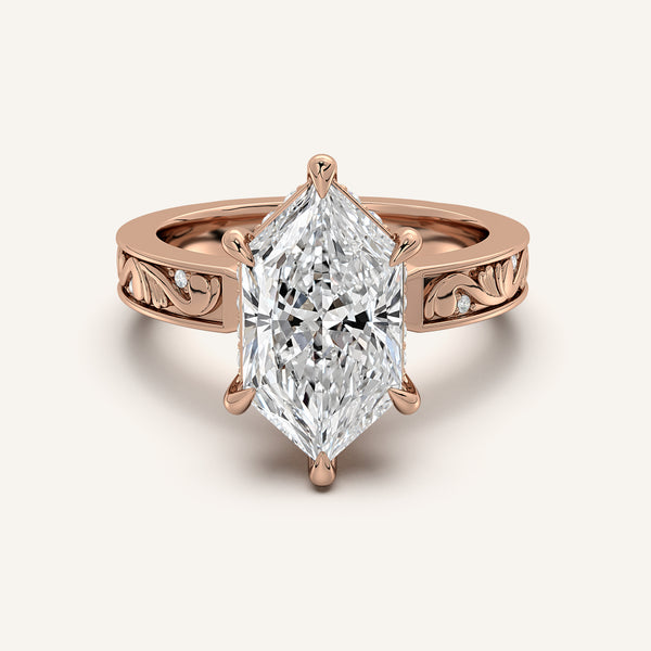 Dutch Marquise Vintage Inspired Engagement Ring | 18k Rose Gold