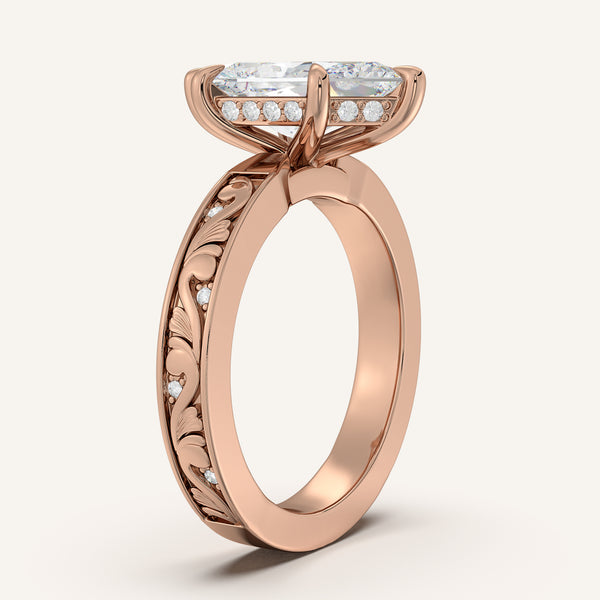 Dutch Marquise Vintage Inspired Engagement Ring | 18k Rose Gold