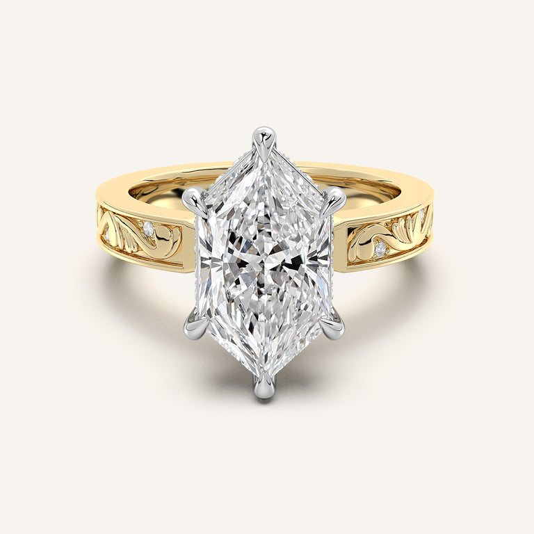 Image for Dutch Marquise Vintage Inspired Engagement Ring | 18k Two Tone