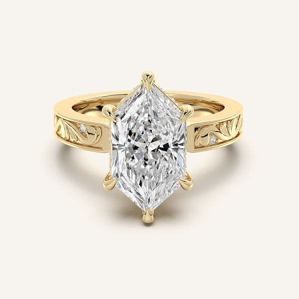 Dutch Marquise Vintage Inspired Engagement Ring | 18k Yellow Gold