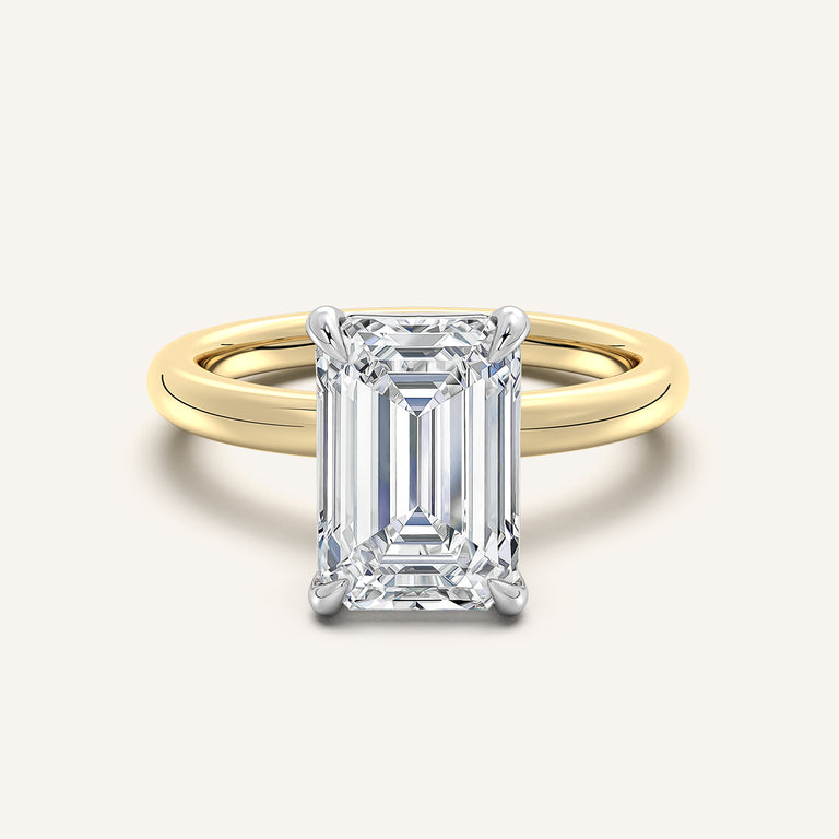 Image for Ame Solitaire Engagement Ring | 14k Two Tone