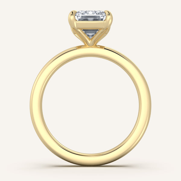 Emerald Cut Solitaire Engagement Ring | 18k Yellow Gold