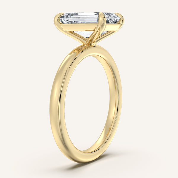Emerald Cut Solitaire Engagement Ring | 18k Yellow Gold