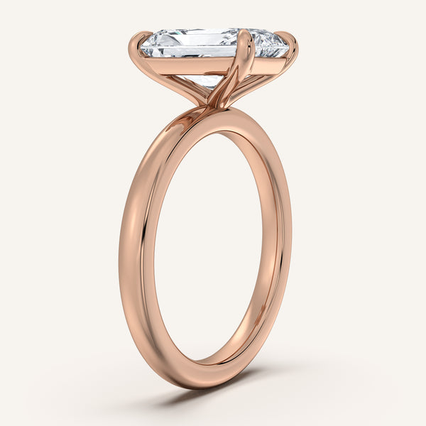 Radiant Cut Solitaire Engagement Ring | 14k Rose Gold