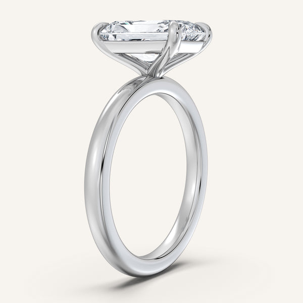 Radiant Cut Solitaire Engagement Ring | 14k White Gold