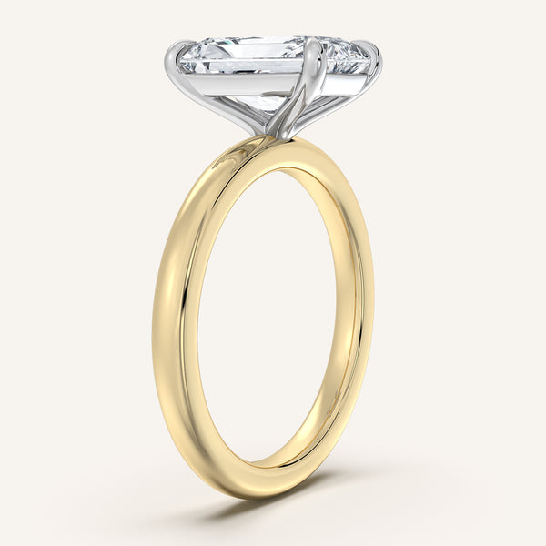 Radiant Cut Solitaire Engagement Ring | 14k Two Tone