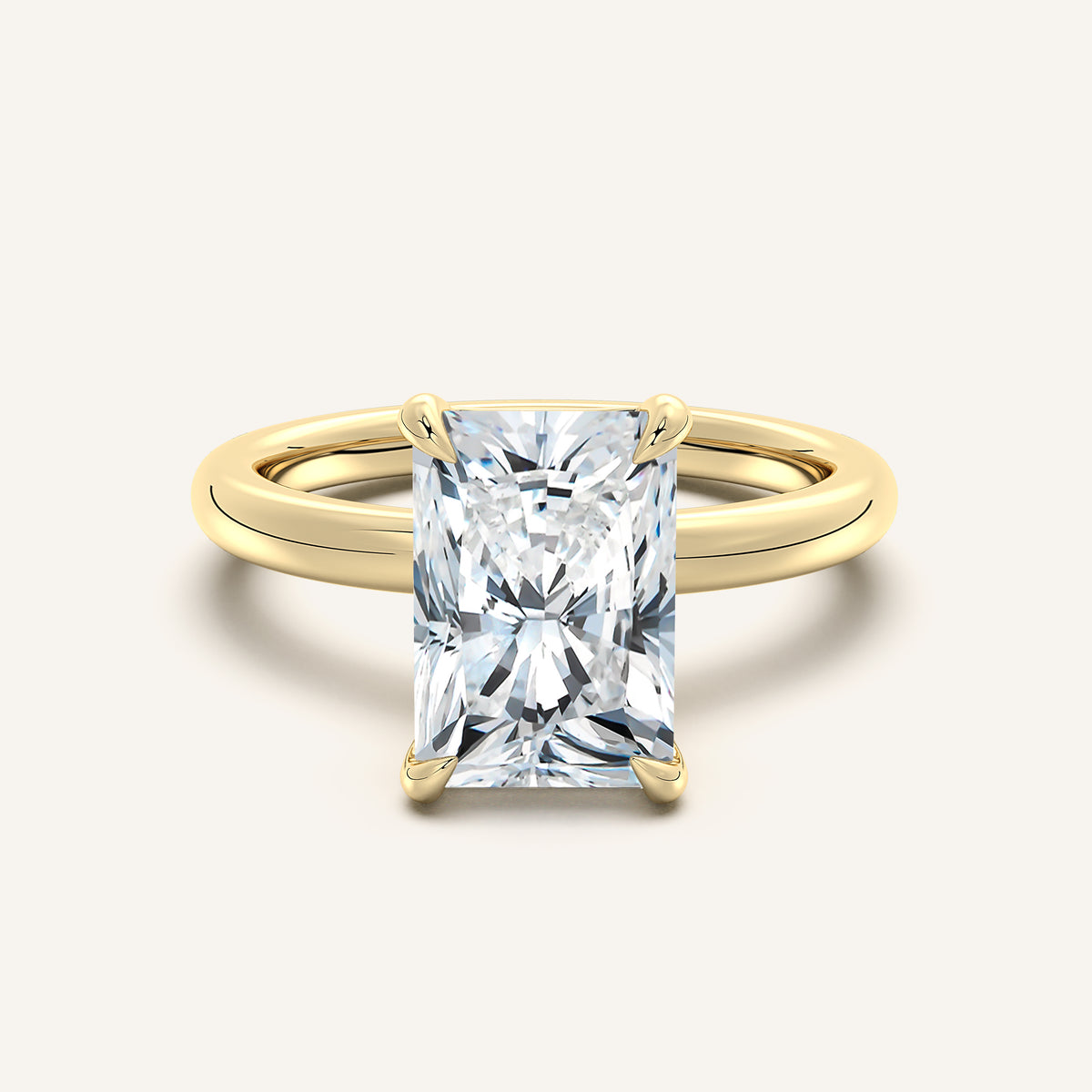 Image for Radiant Cut Solitaire Engagement Ring | 18k Yellow Gold