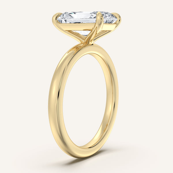 Radiant Cut Solitaire Engagement Ring | 14k Yellow Gold