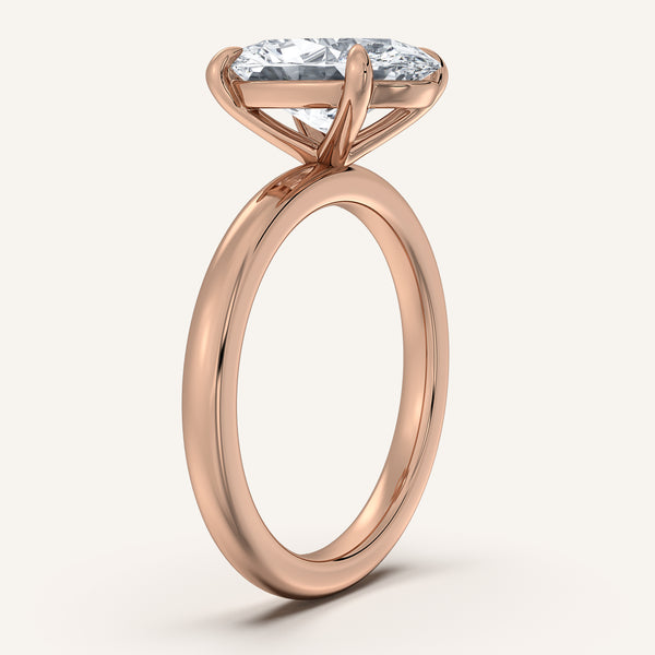 Oval Solitaire Engagement Ring | 18k Rose Gold