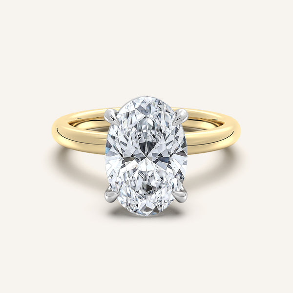 Ame Solitaire Engagement Ring | 18k Two Tone