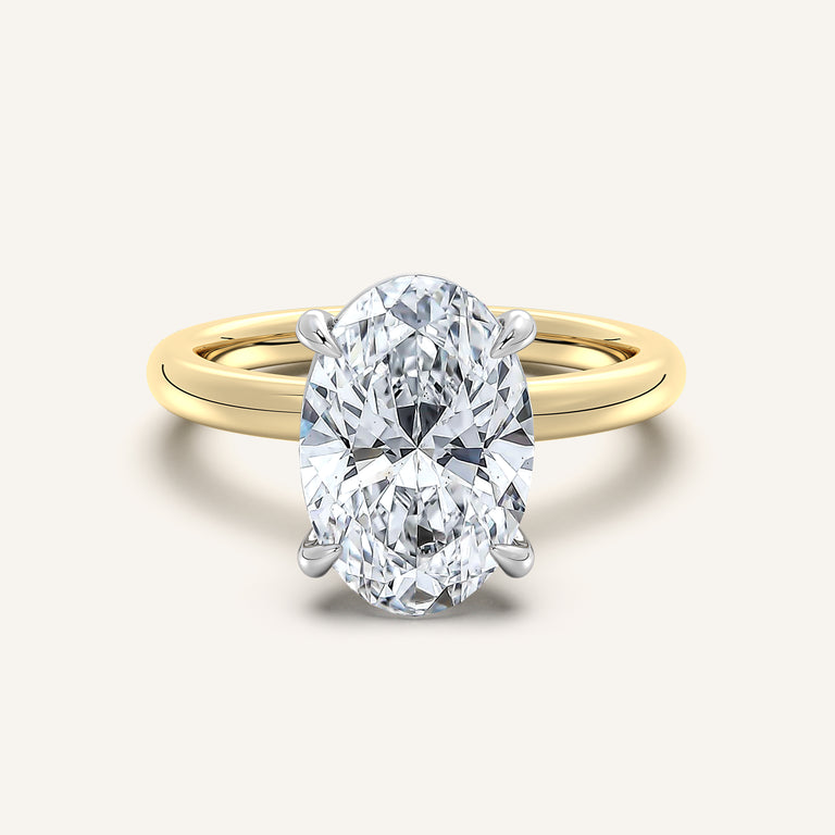 Image for Ame Solitaire Engagement Ring | 18k Two Tone
