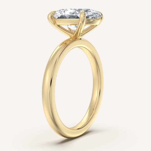 Oval Solitaire Engagement Ring | 14k Yellow Gold