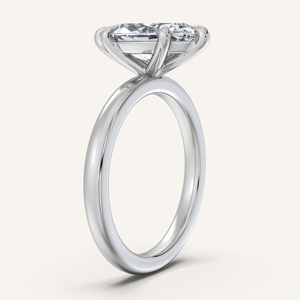 Marquise Solitaire Engagement Ring | 18k White Gold