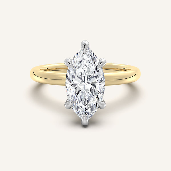 Ame Solitaire Engagement Ring | 14k Two Tone