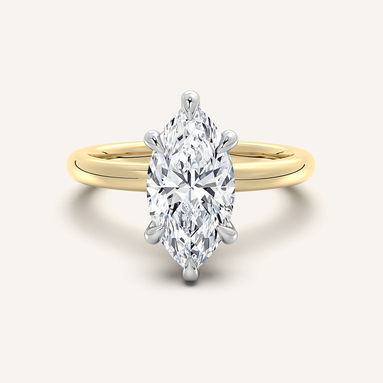 Image for Ame Solitaire Engagement Ring | 18k Two Tone
