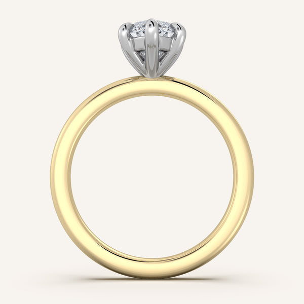 Ame Solitaire Engagement Ring | 18k Two Tone