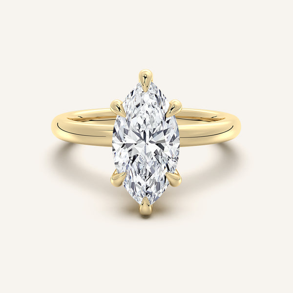 Ame Solitaire Engagement Ring | 14k Yellow Gold