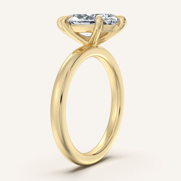 Marquise Solitaire Engagement Ring | 14k Yellow Gold