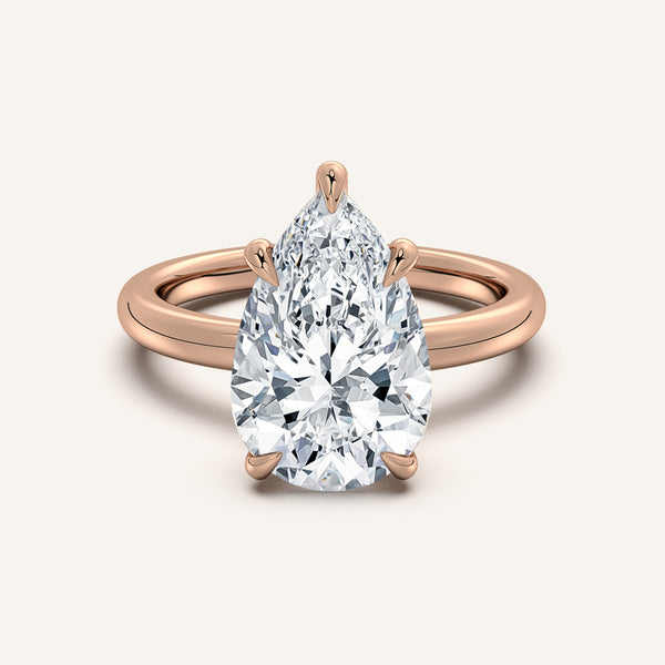 Pear Shape Solitaire Engagement Ring | 14k Rose Gold