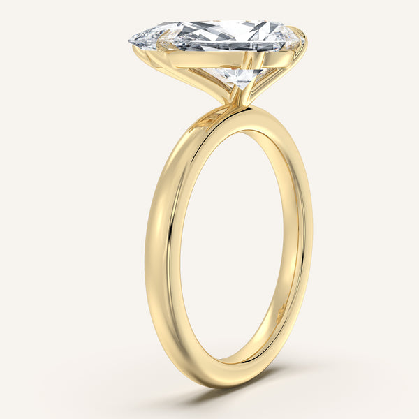 Pear Shape Solitaire Engagement Ring | 14k Yellow Gold