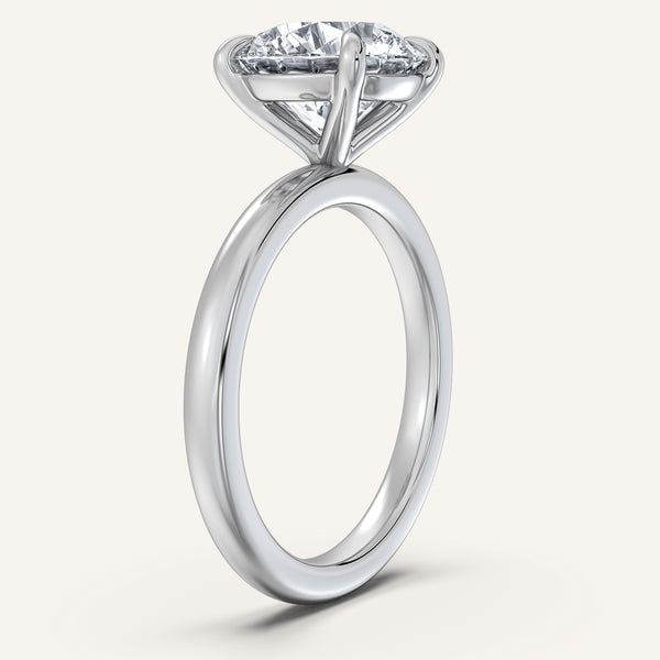 Round Solitaire Engagement Ring | 14k White Gold