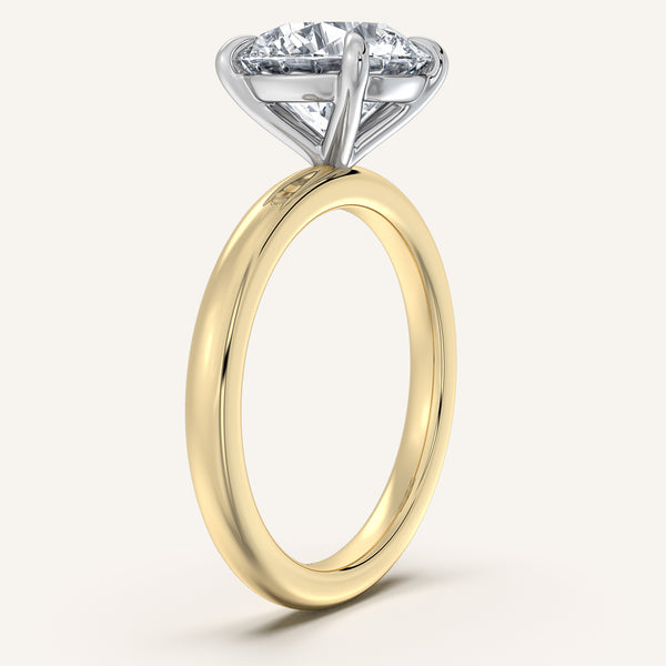 Round Solitaire Engagement Ring | 18k Two Tone