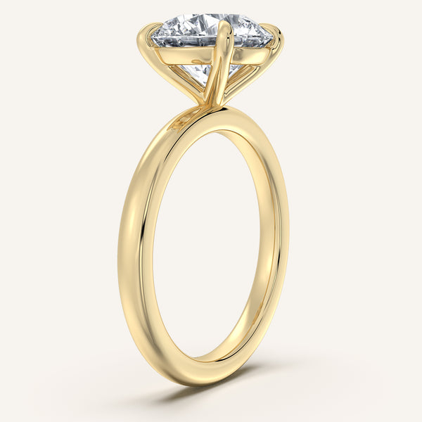 Round Solitaire Engagement Ring | 14k Yellow Gold