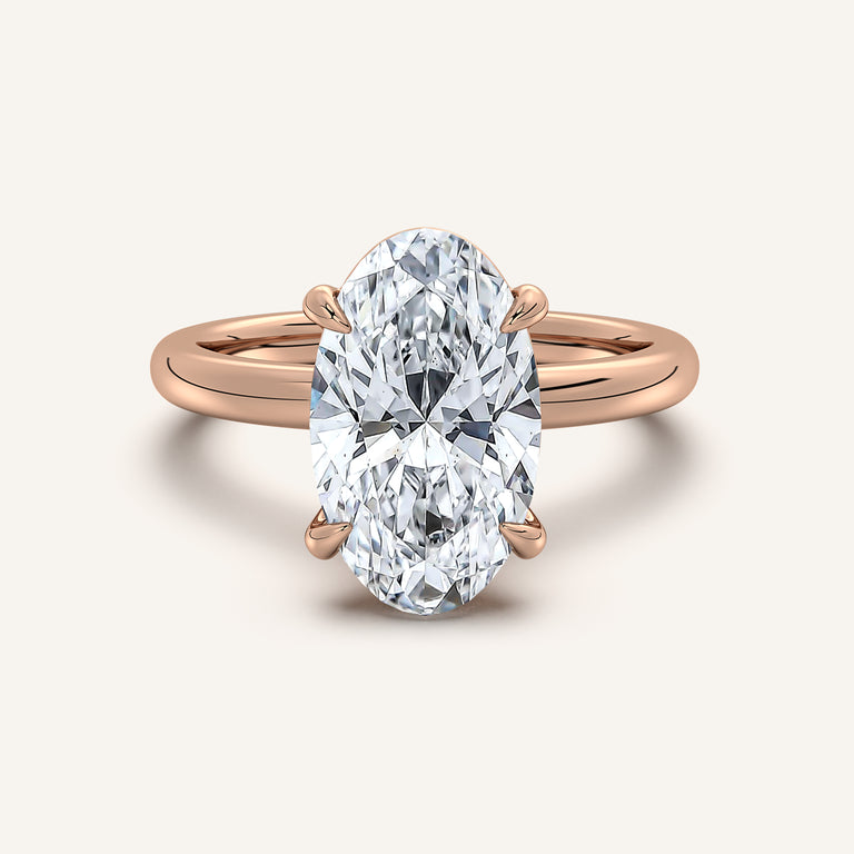 Image for Moval Solitaire Engagement Ring | 18k Rose Gold