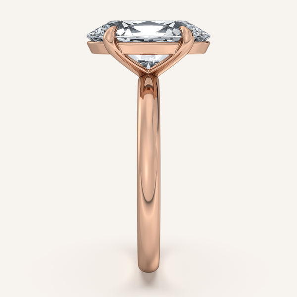 Moval Solitaire Engagement Ring | 18k Rose Gold